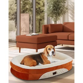 Sofá ortopédico para cães Ohgeni Large Pet Bed 35 polegadas laranja