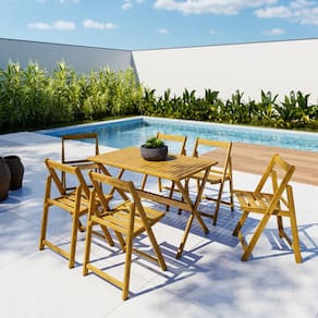 Conjunto Jardim Varanda Madeira Dobravel 6 Pessoas - Riviera