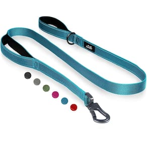 Coleira para cães, duas orelhas, azul forte, 180 cm com 2 alças acolchoadas