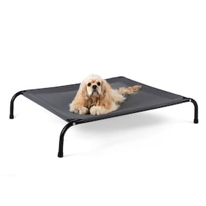 Cama elevada para cães SIEMOUR Cooling com piso antiderrapante cinza