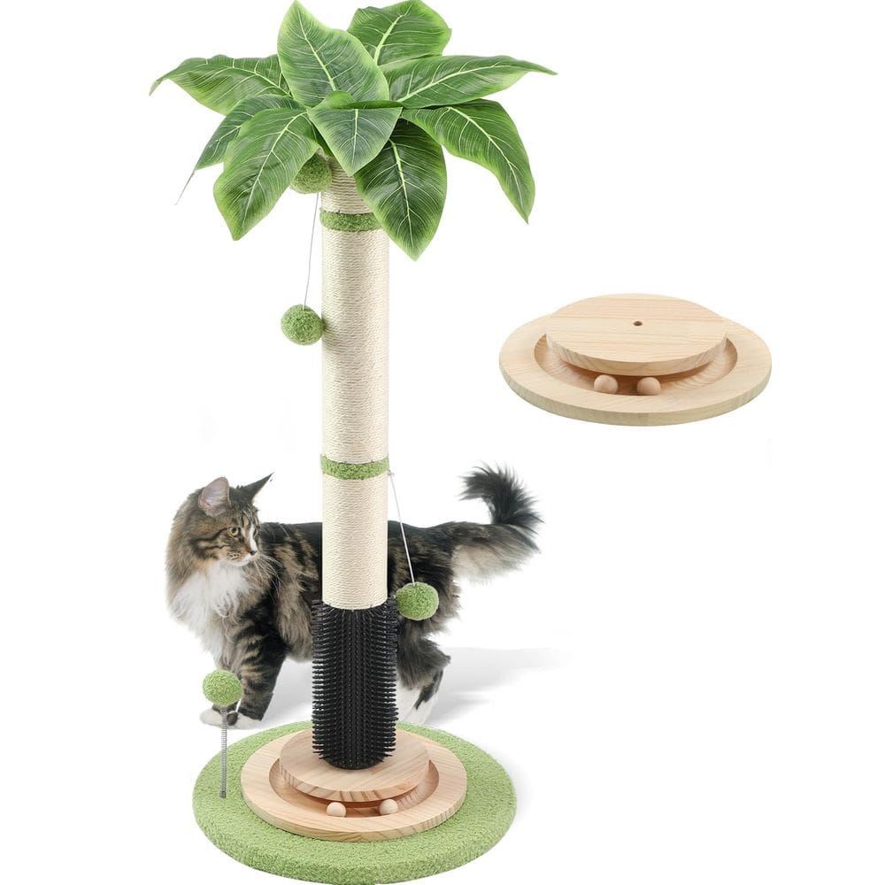 Contador de postes para arranhar gatos com 100 cm de altura com corda de sisal e brinquedos