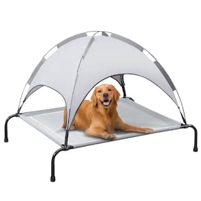 Cama de cachorro ao ar livre PRAISUN XL com dossel, malha de textileno