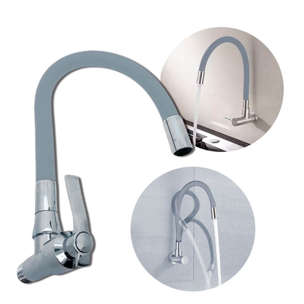 Torneira Monocomando Flexível Aço Inox Cozinha Lavanderia - Cinza