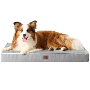 Cama ortopédica de espuma viscoelástica para cães EHEYCIGA Waterproof Grey XL