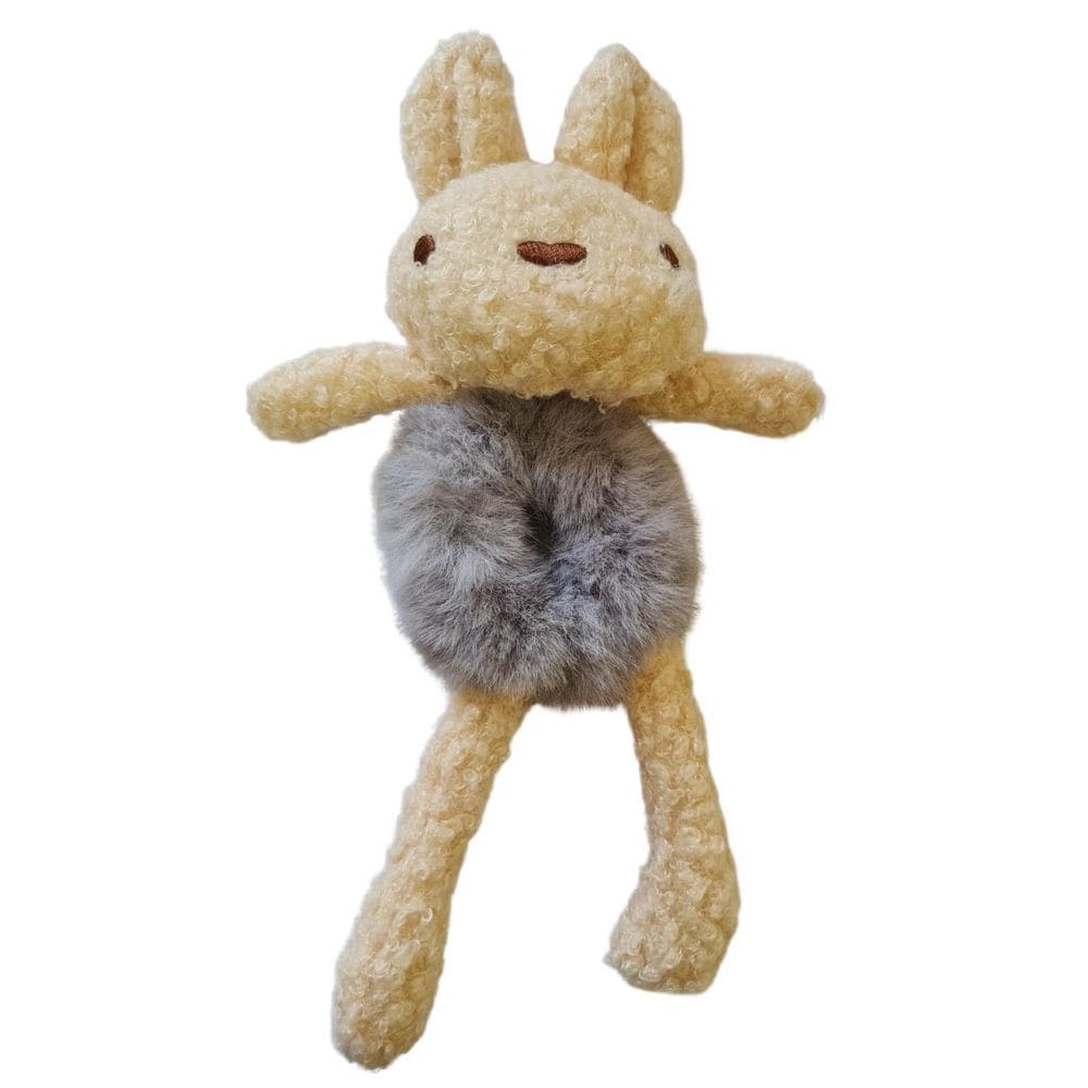 Xuxinha Elástico Pelúcia Bichinho Coelho Cinza Infantil