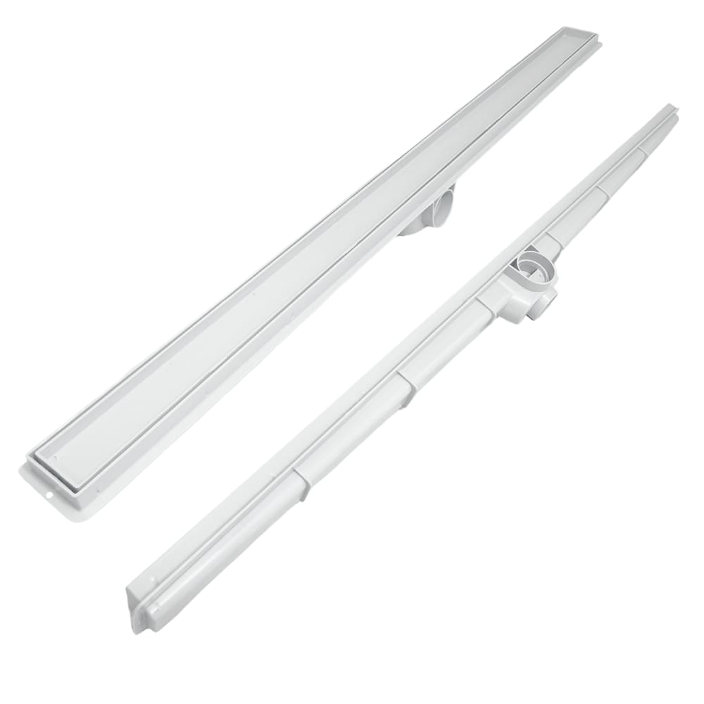 Ralo de Banheiro 5x90 Plástico Branco Cola Piso Porcelanato Coletor Branco Sifonável