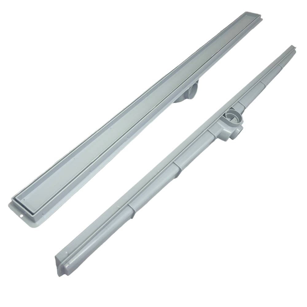 Ralo de Banheiro 5x90 Plástico Branco Cola Piso Porcelanato Coletor Cinza Sifonável