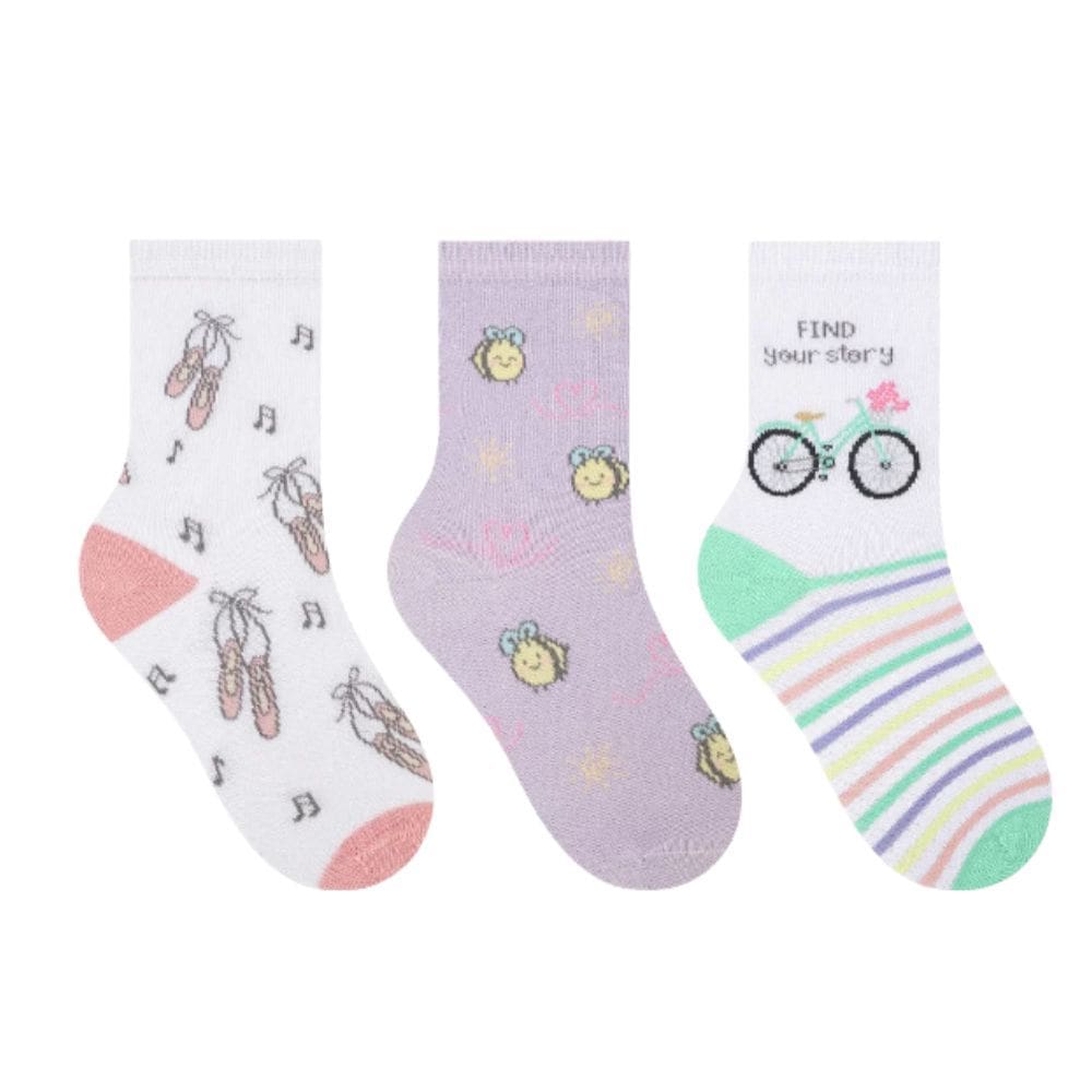 Kit Meia Infantil Feminina Selene 29 à 34 Rs/Rx/Vd