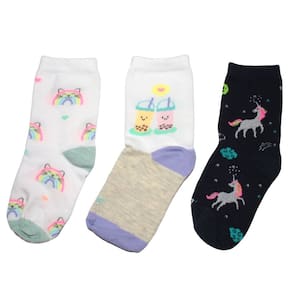 Kit Meia Infantil  Feminina Selene 25 à 28 Vd/Rx/Pt