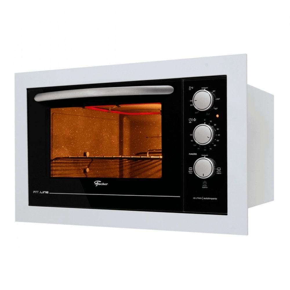 Forno Elétrico De Embutir 48 Litros Fit Line Fischer Branco 220V