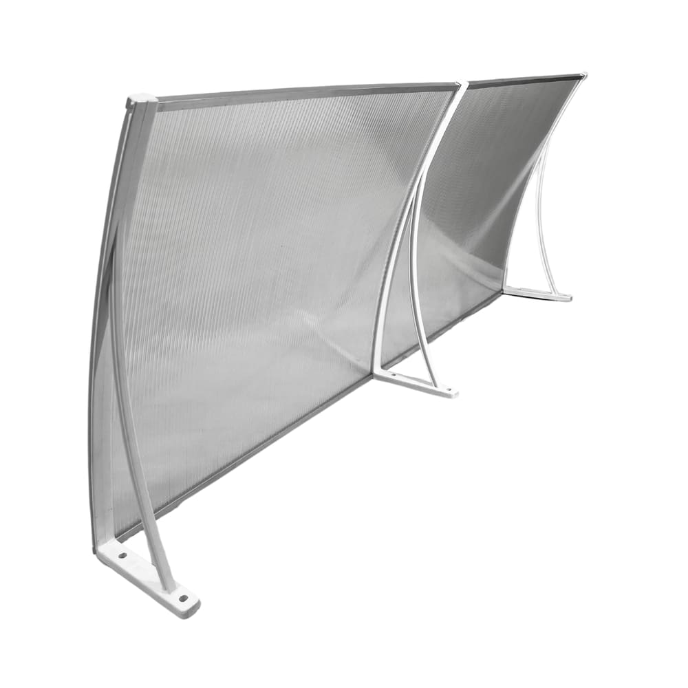 Kit Toldo Policarbonato Translucido BR 50cm x 1,8 metro Porta