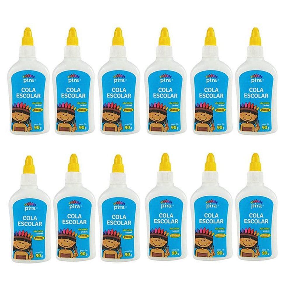 Cola Líquida Branca Escolar 90g 12 Unidades - Pira