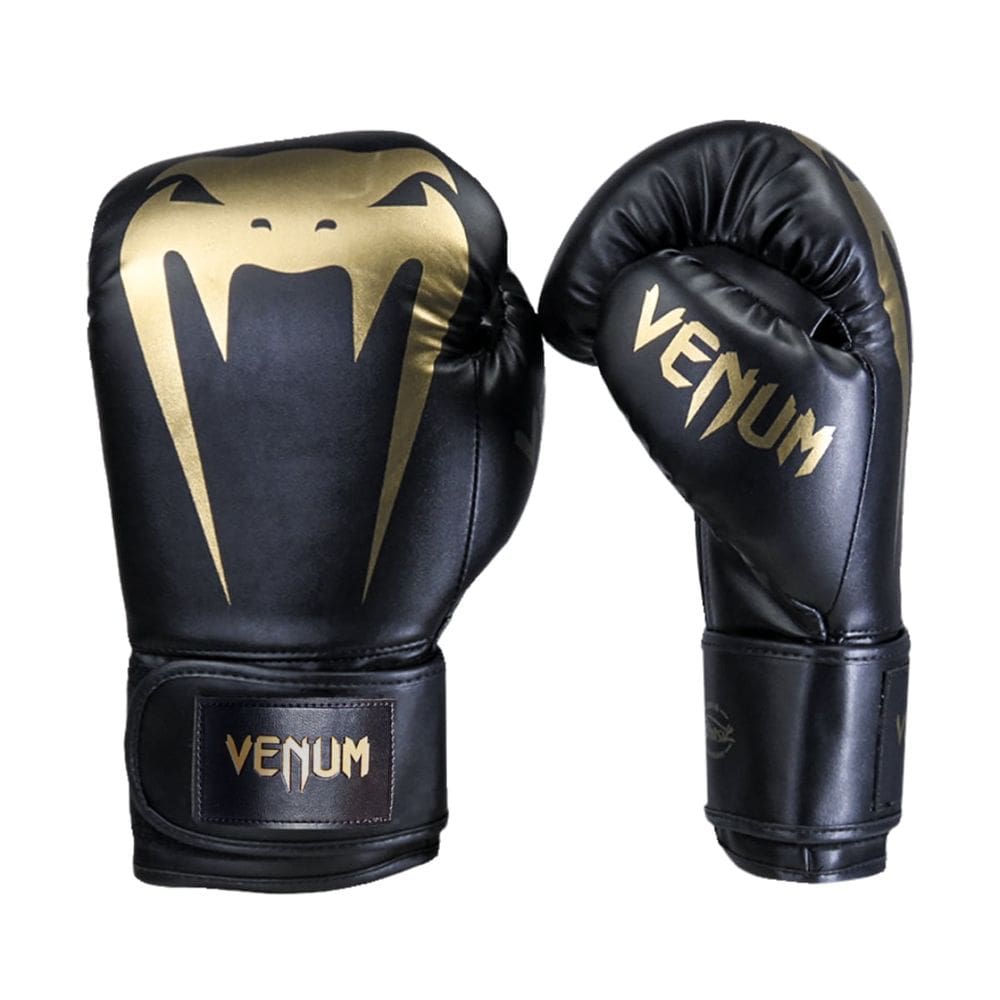 Luva de Boxe Venum Giant Full Logo Pro - Dourado