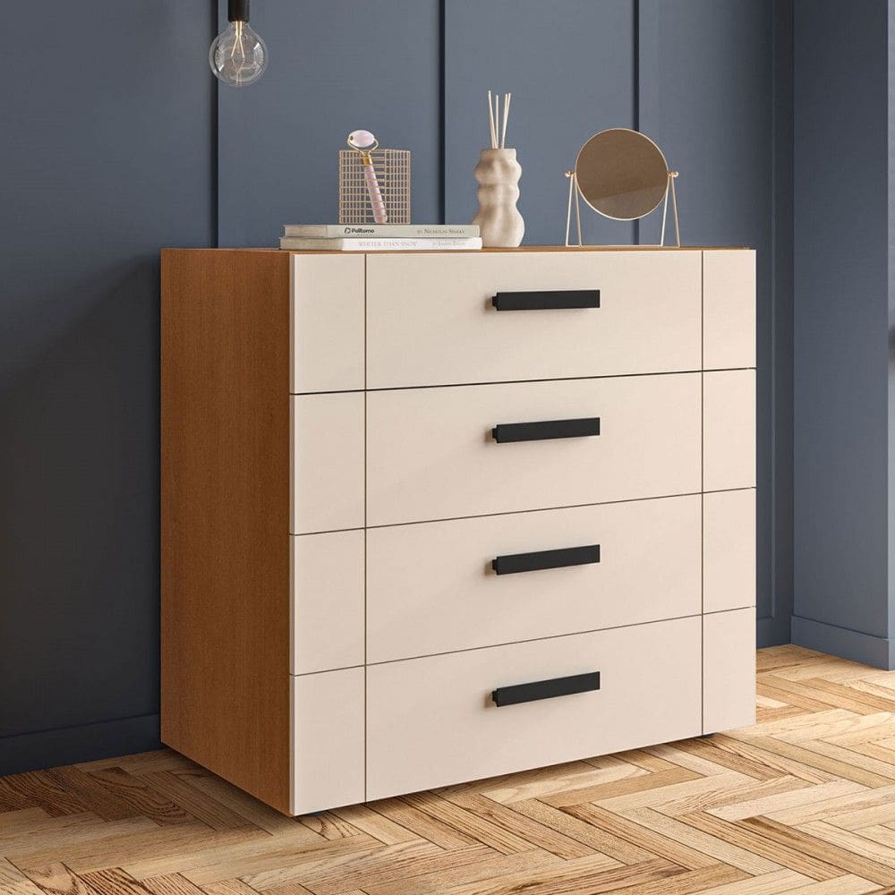 Cômoda Lisboa 4 Gavetas Freijó/Creme - Politorno