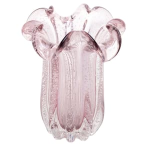 Vaso Decorativo de Vidro Murano Italy Rosa Claro 24x19cm Lyor