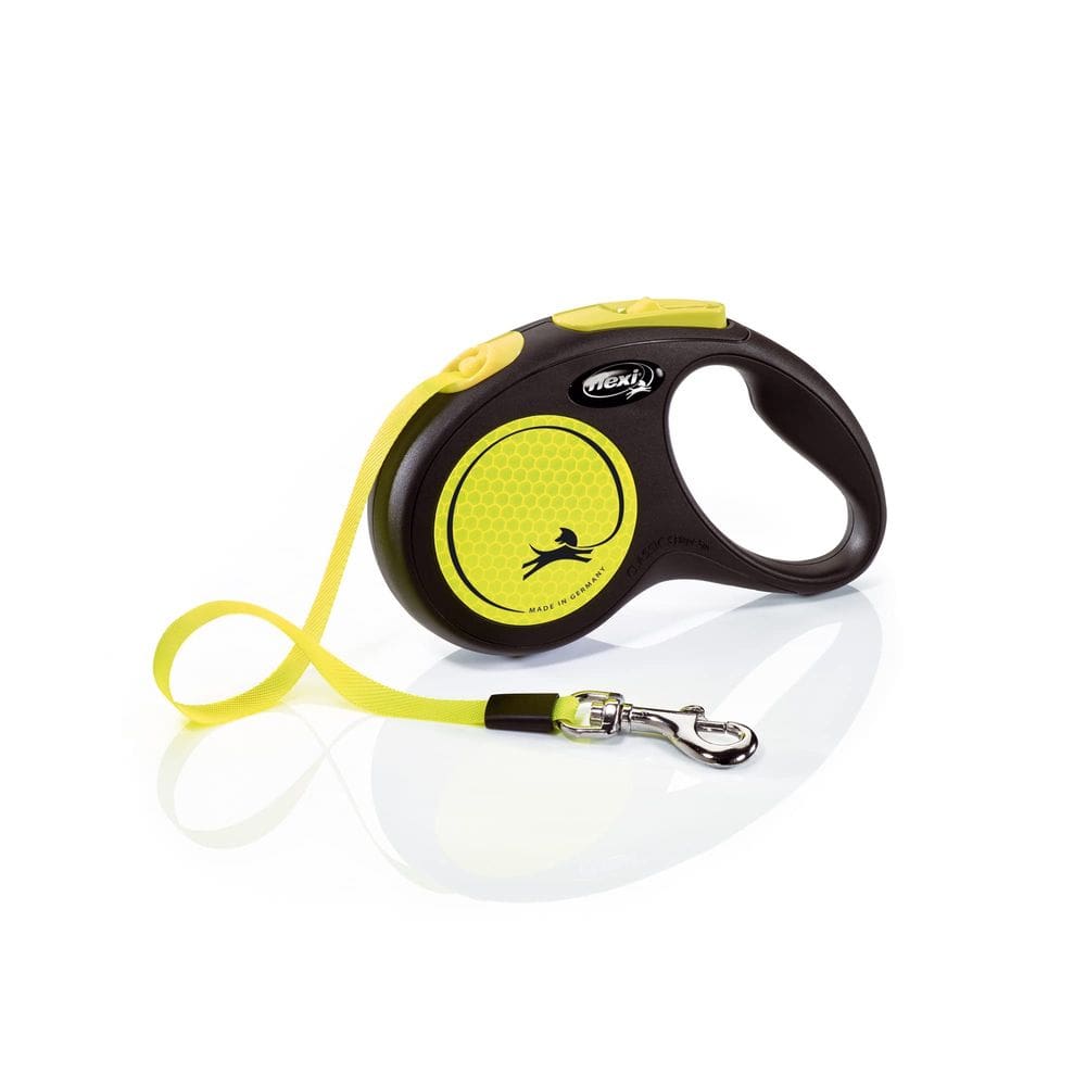 Coleira retrátil para cães FLEXI New Neon Tape para cães pequenos