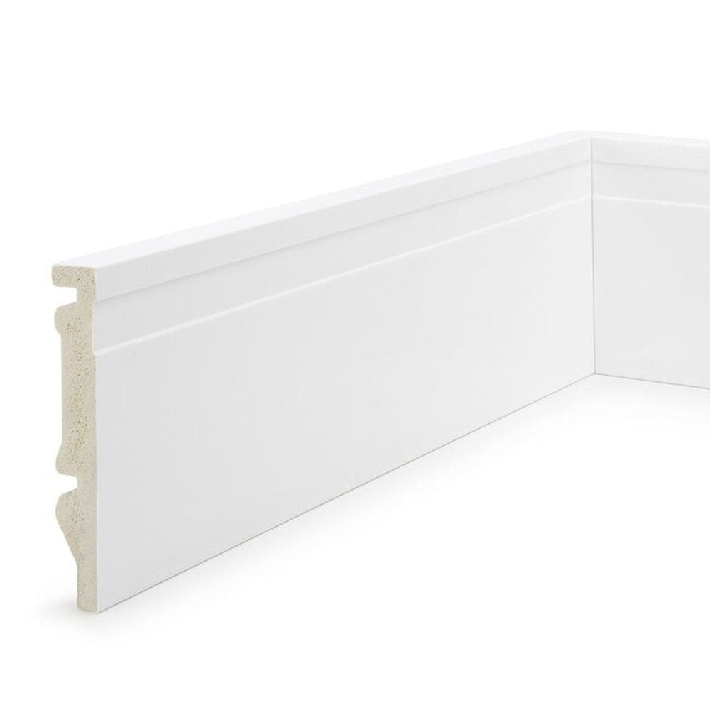 Kit Rodapé de Poliestireno 3 Barras Frisadas de 10cm x 2,40m Rende 7,2 Metros NFR