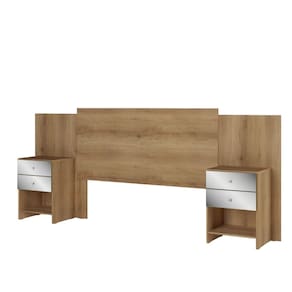 Cabeceira Extensível Espelhada com 2 Mesas de Cabeceiras Formosa Glass THB