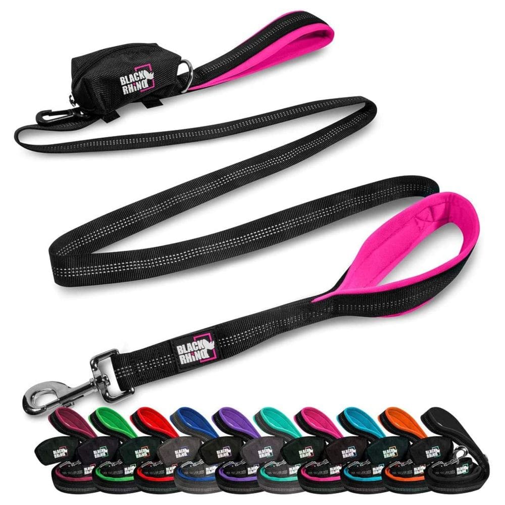 Dog Leash Black Rhino Heavy Duty para cães de médio/grande porte, rosa