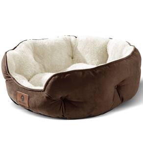 Cama para animais de estimação Asvin Small para cães pequenos e gatos domésticos, marrom