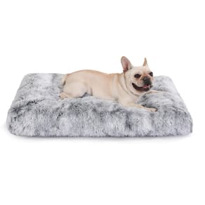 Dog Crate Bed Bedfolks, pelúcia impermeável com capa removível