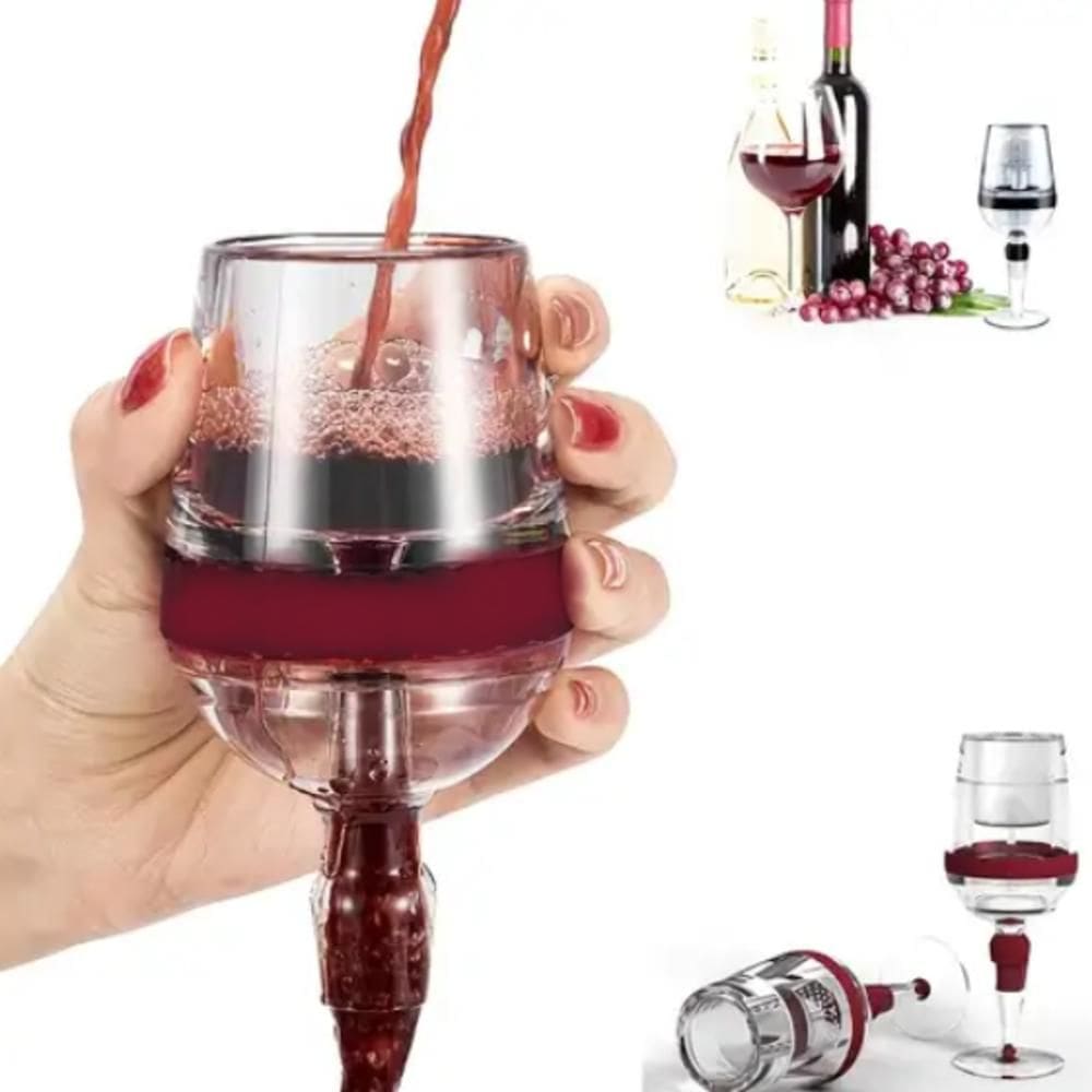 Aerador De Vinho Em Formato De Taca Oxigenador Decanter Filtro Portatil Luxo Em Acrilico