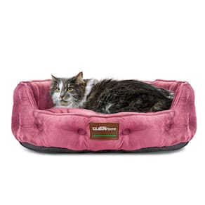 Cama para animais de estimação ClevaHome para pequenos animais de estimação de até 7 kg, redonda, rosa ameixa