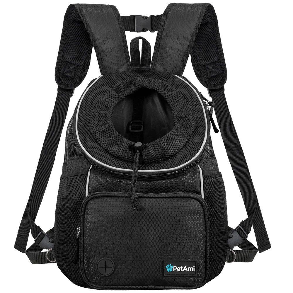 Mochila transportadora de peito para animais de estimação PEtami ajustável para cães e gatos