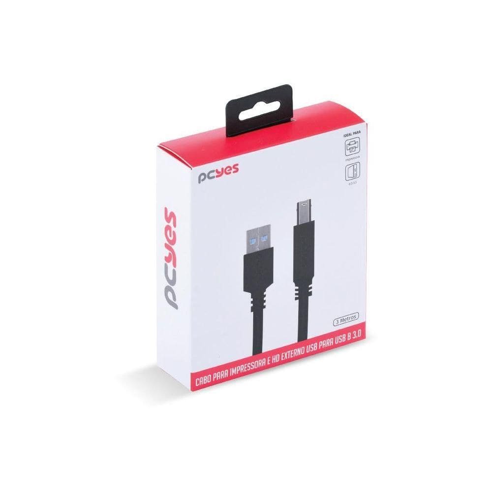 Cabo P- Impressora E Hd Externo Usb A P- Usb B 3m -