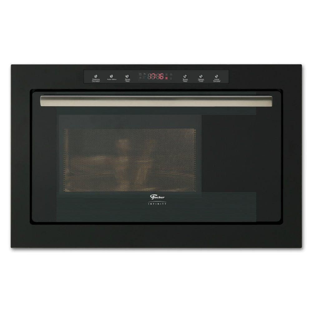 Forno Micro Ondas De Embutir Infinity 25 Litros Inox Fischer Preto 220V