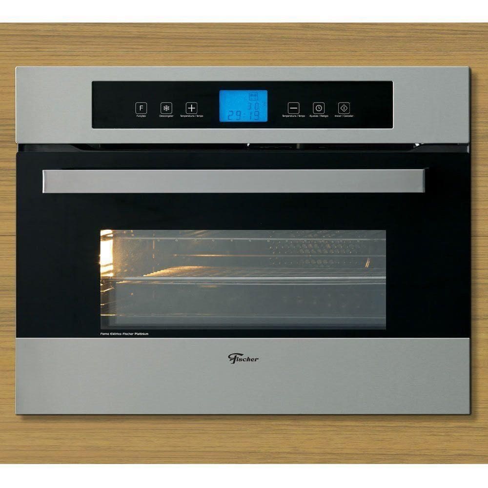 Forno Elétrico De Embutir Platinium Fischer Preto Com Inox 110V