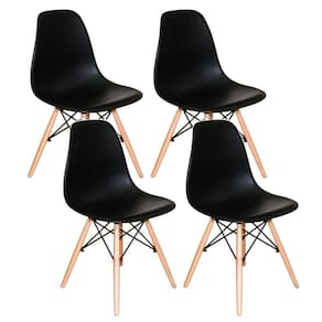 Conjunto 4 Cadeiras Concha Sala Jantar Cozinha Eiffel Pé Palito Preto