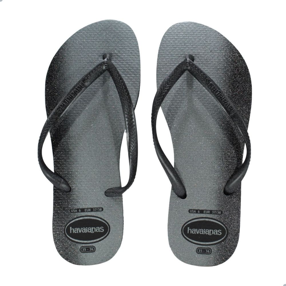 Chinelo Feminino Havaianas Slim Gloss-Preto