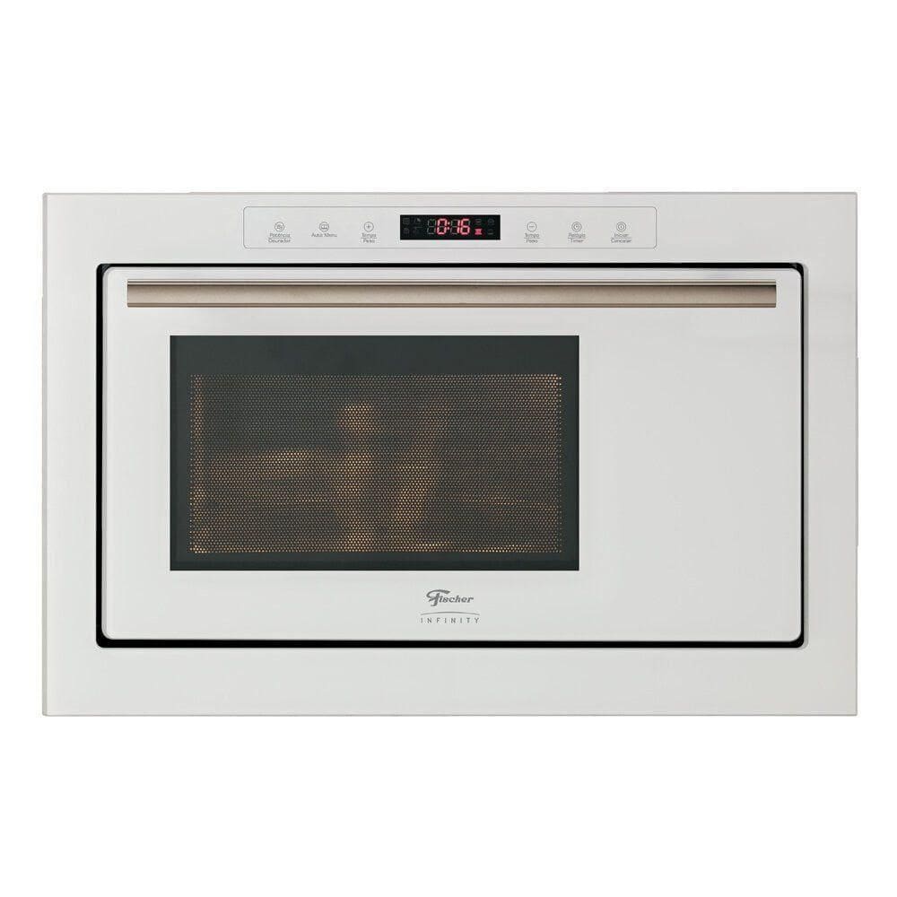 Forno Micro Ondas De Embutir Infinity 25 Litros Inox Fischer Branco 110V