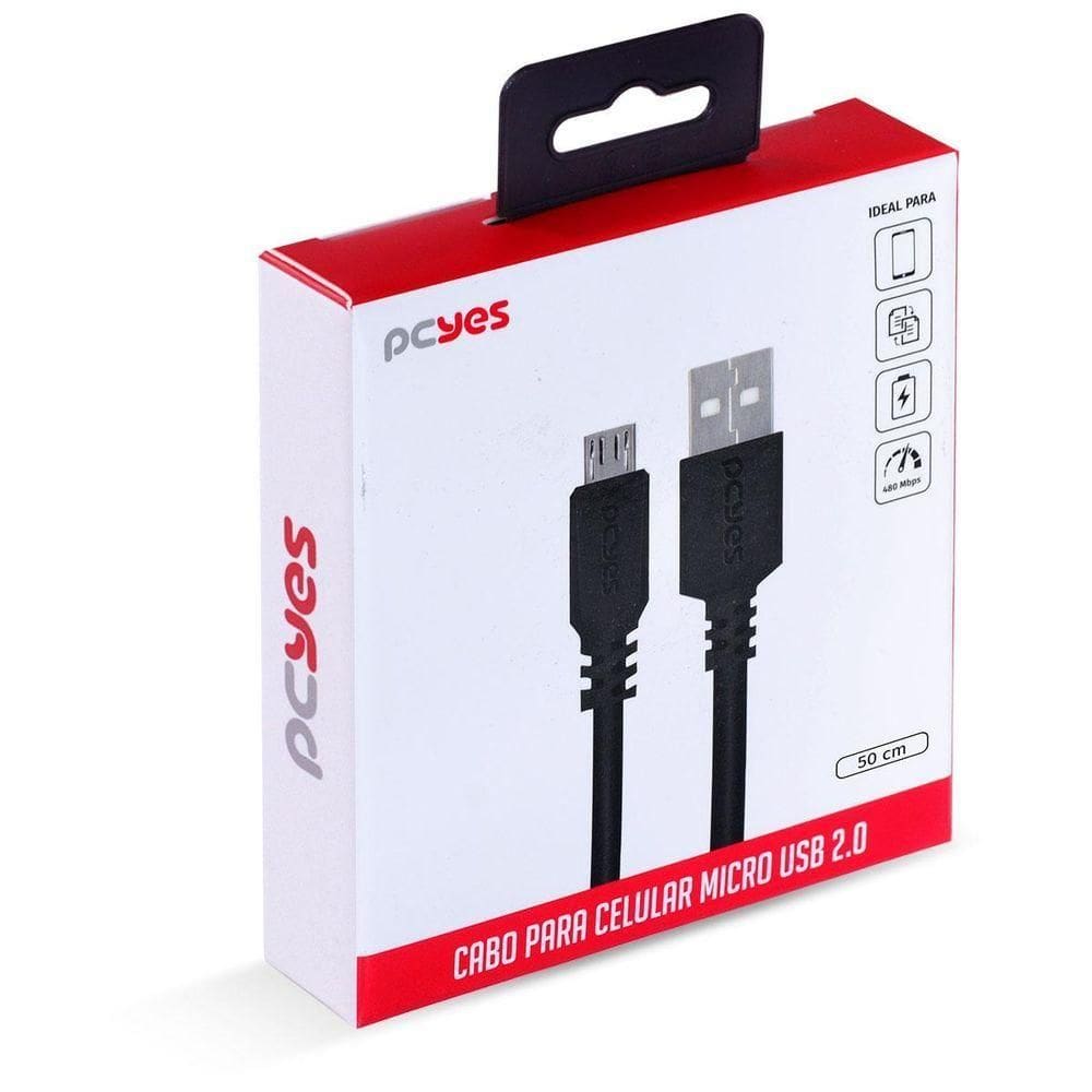 Cabo Micro Usb Para Usb A 50cm Preto - Pmuap-05