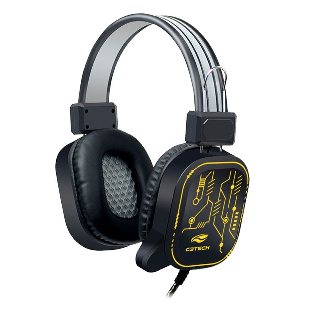 Headset Gamer C3Tech PH-G320BKV2 Crane com Iluminação RGB Microfone USB – Preto
