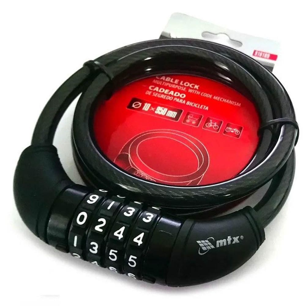 Cadeado Bicicleta Aço Trava Segredo Antifurto 918189 Mtx