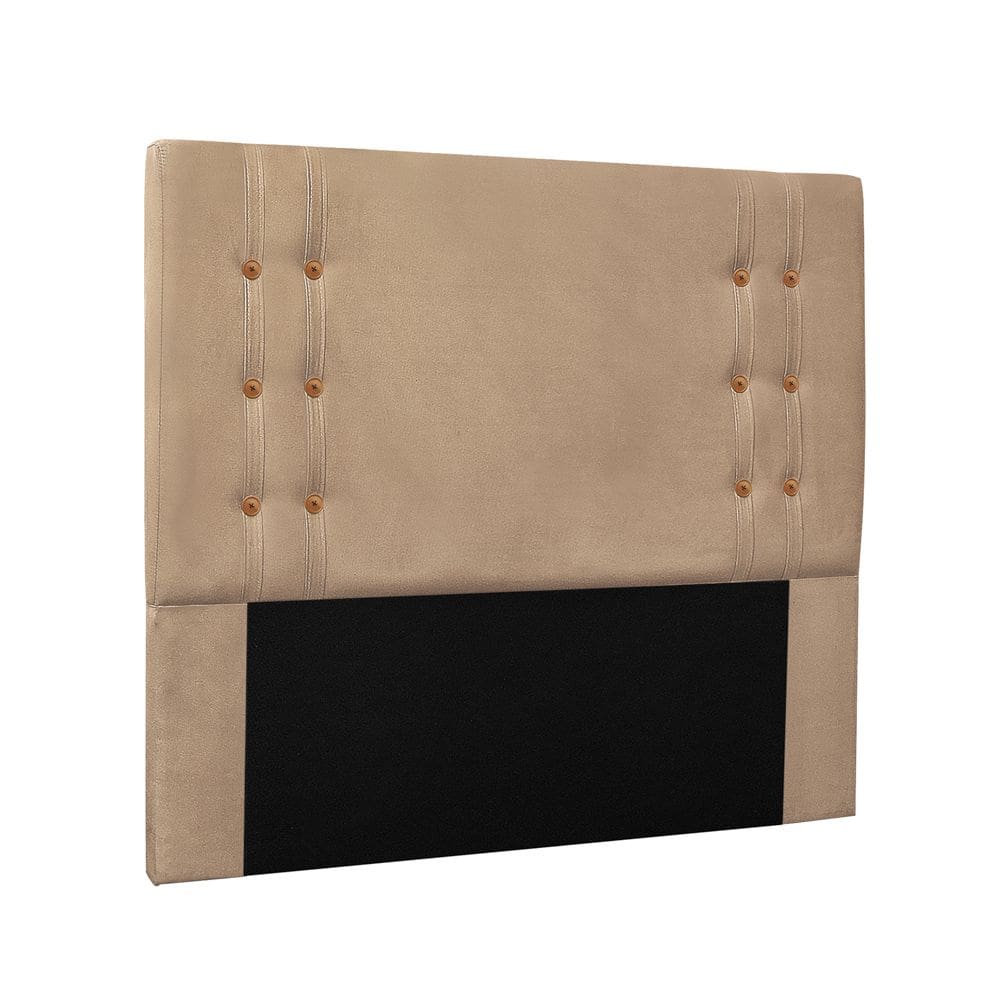 Cabeceira King 195cm Georgia Suede Bege - Lucadi Home