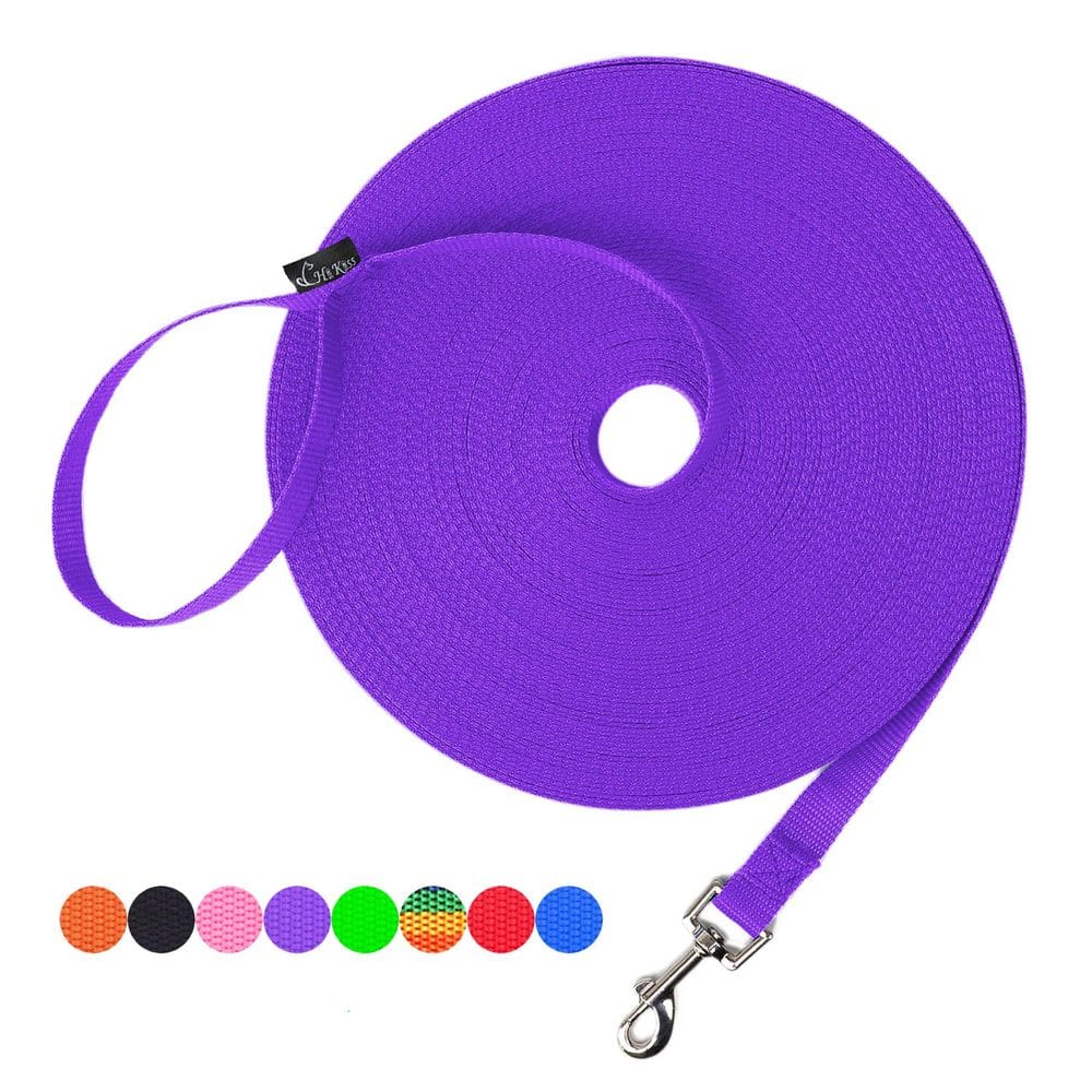 Coleira de treinamento para cães Hi Kiss Obedience Recall Nylon 30m roxa