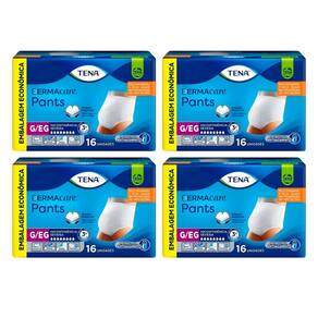 Kit C/4 Fraldas Geriatricas Tena Dermacare Pants G/Eg 16 Un. Cada