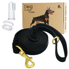 Coleira de couro para cães LWBMG 6 pés x 2 cm, resistente para todos os cães
