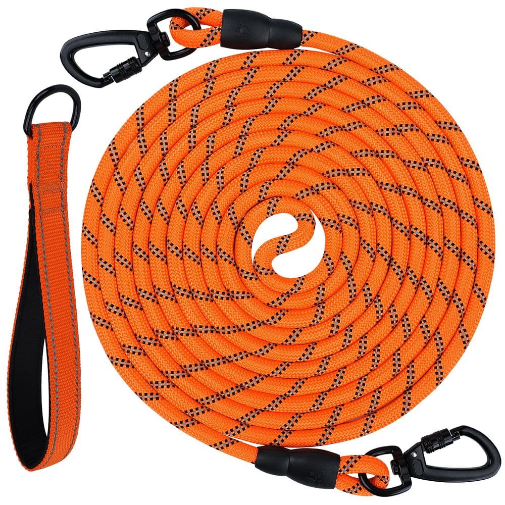 Coleira de treinamento Joytale Long Leash para cães, 30 pés, laranja