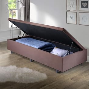 Base Box Baú Solteirão 96x203x42cm Suede Marrom