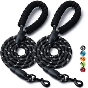 Coleira para cães BOOMIBOO Heavy Duty Nylon Rope, alça acolchoada, pacote com 2 unidades