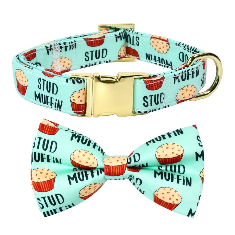 Acessório de coleira de gravata borboleta para cães JIUJIA Stud Muffin para cães