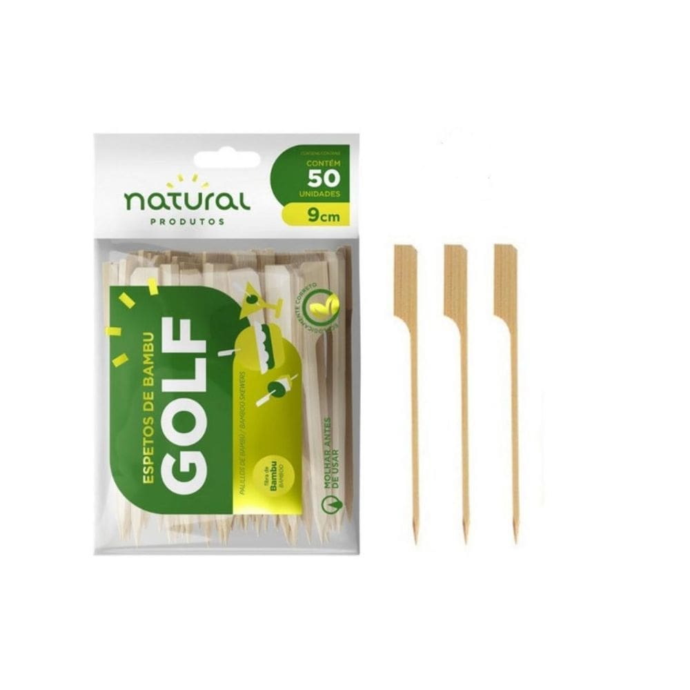 Espeto Bambú Golf Petiscos Lanches 9 Cm - 250 Unidades