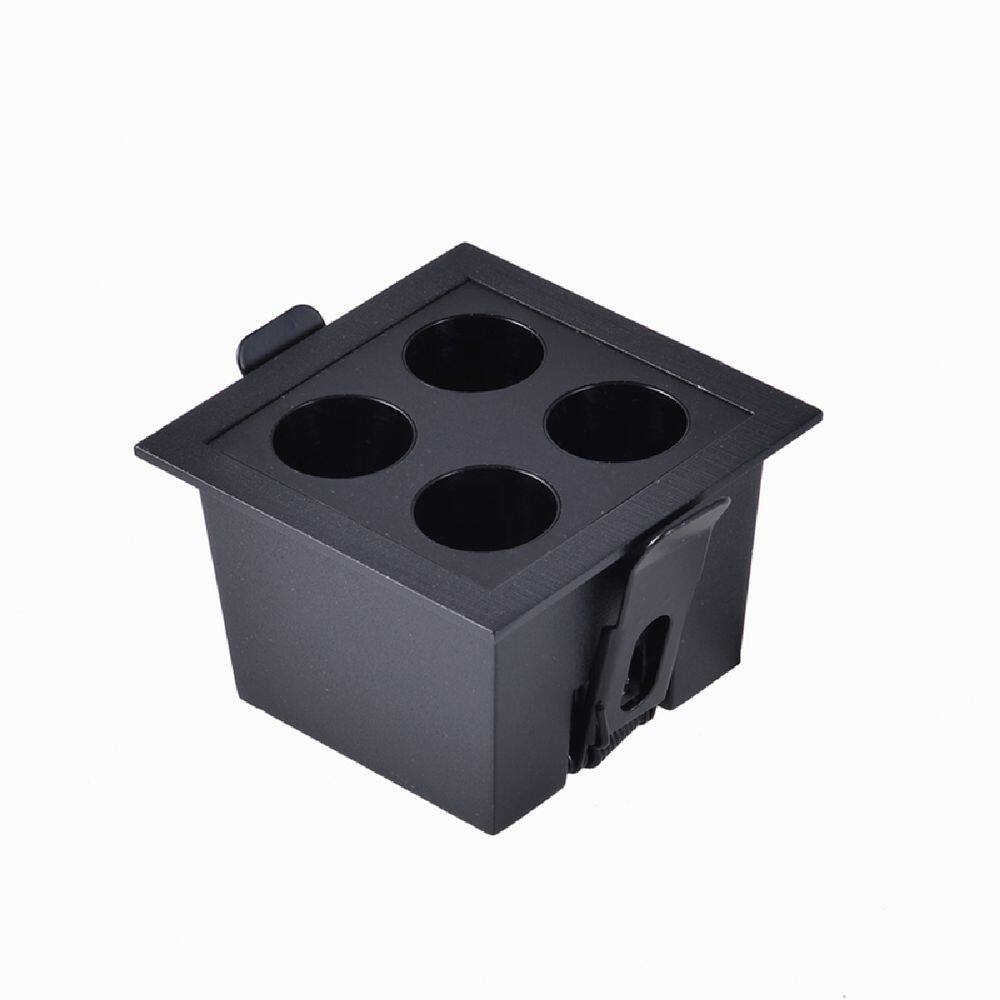Spot de Embutir LED Powerus 4 Focos IRC 90 3000K 8W Preto