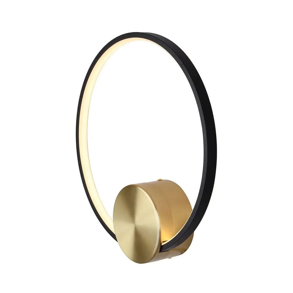 Arandela LED Signo 12W Preto Com Dourado Usina Design