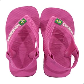Chinelo bb Havaianas Baby Brasil Logo Rosa Flux