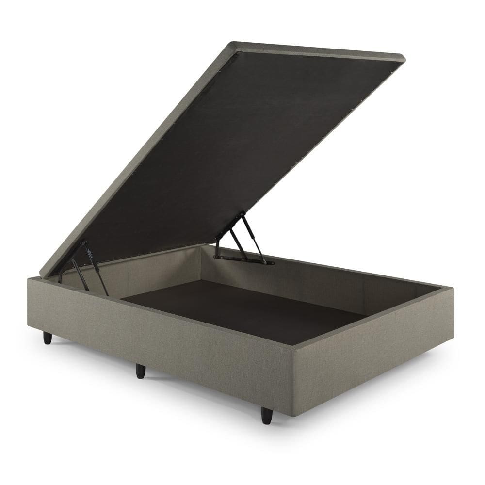 Base Box Baú Viúva 128x188x42cm Linho Bege
